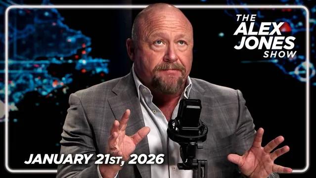 MEGA BOMBSHELL BROADCAST! To Their Tyrannical Faces, Trump Tells Globalists Their New World Order Is Dead & The Rise Of The Nation State Is Unstoppable! PLUS, Treasury Secretary Bessent Calls Governor Gavin Newsom Patrick Bateman 2.0 To His Face! Rebel News Founder Ezra Levant Joins Alex Jones From On The Ground At The World Economic Forum In Davos Where He & His Intrepid Team Confront NWO Minions! ALSO, Roger Stone Joins Infowars & Responds To Claims That Trump's Approval Rating Is Plunging As The Golden Age Kicks Into High Gear! FINALLY, Dr. Charles Cornish-Dale, AKA Raw Egg Nationalist, Hosts The Last Hour Of The Alex Jones Show To Cover Nick Shirley Testifying At The House Judiciary Committee's Hearing On Fraud! — FULL SHOW 1/21/26 cover